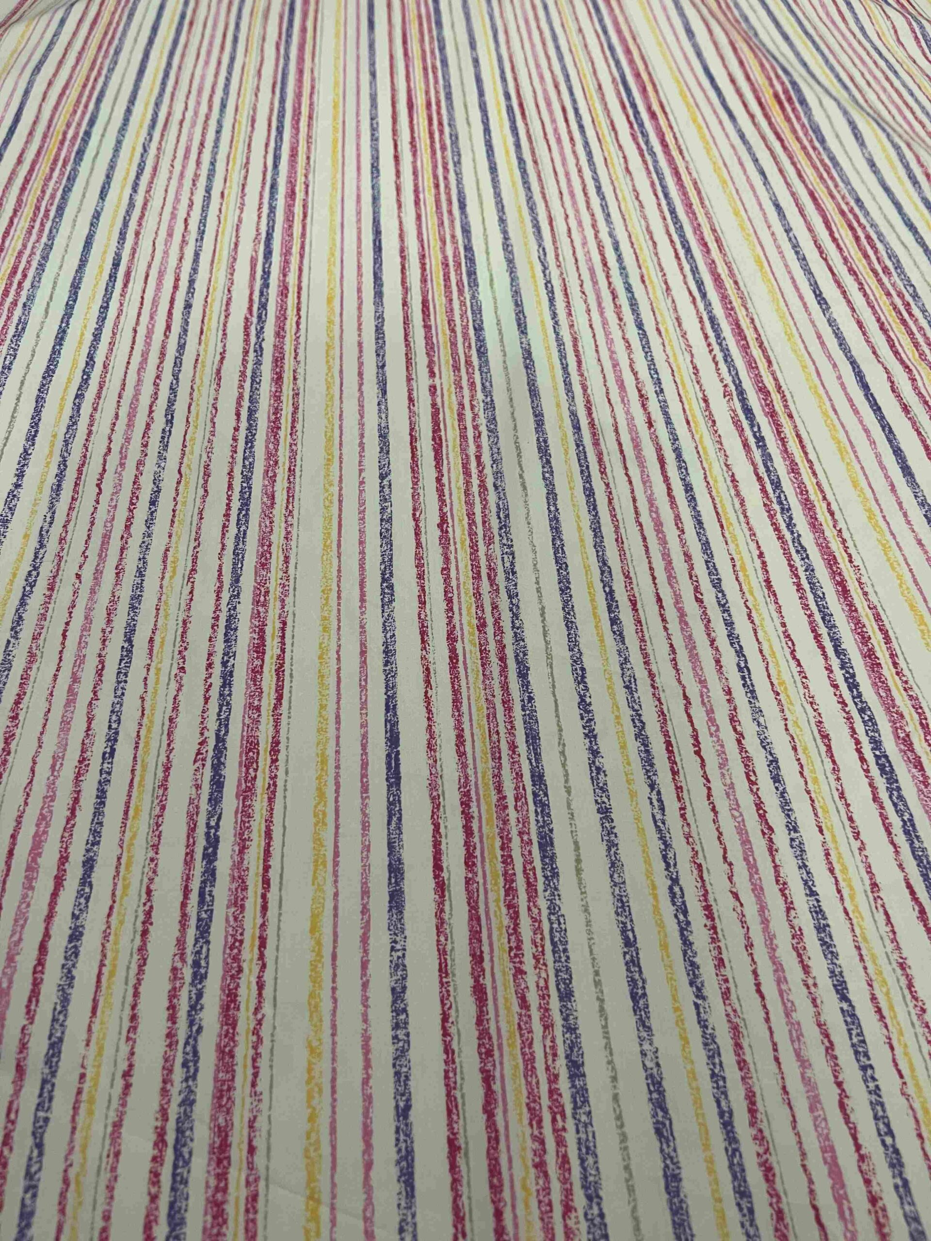 Tessuto al Metro Riga Multicolor in Puro Cotone con Altezza di 1,40 Mt -  Biancheria per la Casa